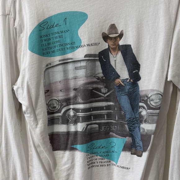 Dwight Yoakam Concert Graphic White Long Sleeve Tee - Picture 3 of 5